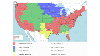 NFL Week 9 TV coverage maps