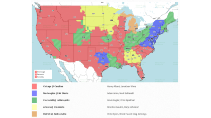 NFL Week 6 TV broadcast maps