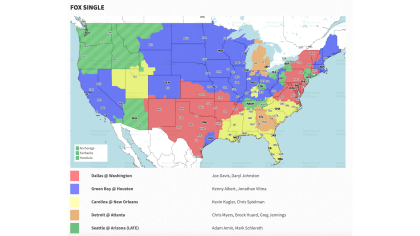 NFL Week 13 TV coverage maps