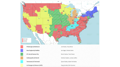 NFL Week 8 TV coverage maps