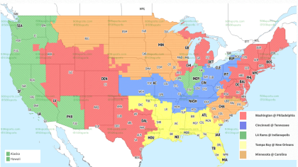 nfl games on tv this weekend map