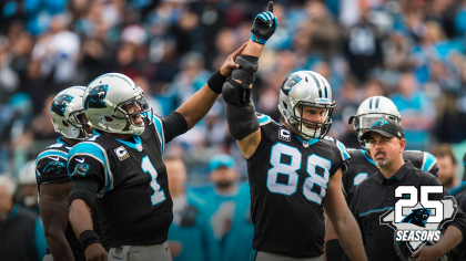 Carolina Panthers' Greg Olsen (88) takes the field during an NFL