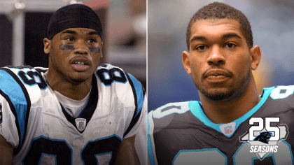 Defensive end Mike Fox of the Carolina Panthers sits on the bench