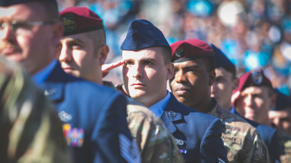 Salute to Service: Panthers and Lowe's host ground-breaking ceremony for  new outdoor military fitness space