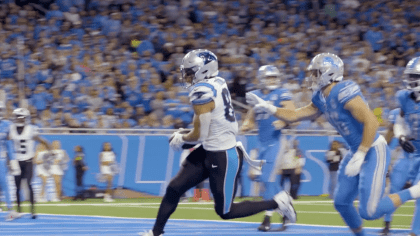 Tommy Tremble of the Carolina Panthers walks off the field following