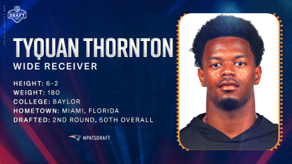 New England Patriots select speedy Baylor WR Tyquan Thornton in second  round of NFL draft