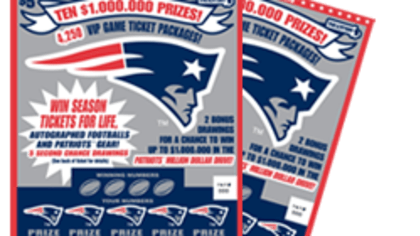 Patriots and Lottery Kick Off New Instant Ticket