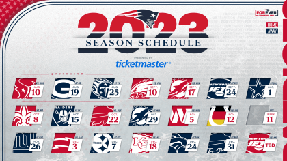 Official Game Schedule of the New England Patriots