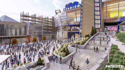 Pats fans line up outside Gillette Stadium pro shop