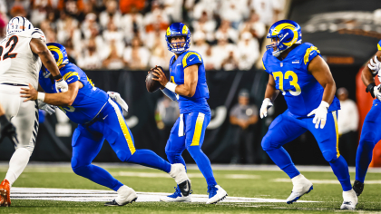 Los Angeles Rams punter Ethan Evans (42) kicks against the Denver Broncos  of an NFL football game Saturday, Aug 26, 2023, in Denver. (AP Photo/Bart  Young Stock Photo - Alamy