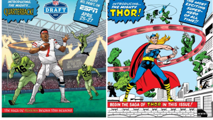 ESPN, Marvel team up to make comic book covers of NFL Draft