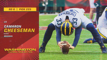 Washington Commanders long snapper Camaron Cheeseman (54) tosses around his  hat before the start of an NFL football game against the Arizona Cardinals,  Sunday, Sept. 10, 2023, in Landover, Md. (AP Photo/Susan