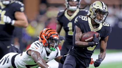 New Orleans Saints' Chris Olave (12) during the second half of an NFL  football game against the the Arizona Cardinals, Thursday, Oct. 20, 2022,  in Glendale, Ariz. (AP Photo/Darryl Webb Stock Photo - Alamy