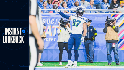 Seattle Seahawks tight end Noah Fant (87) in action during an NFL