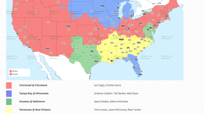 NFL coverage map Week 2: NFL TV map, broadcast info for Sunday's games