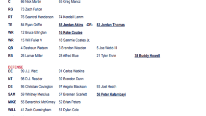 Titans initial, unofficial depth chart