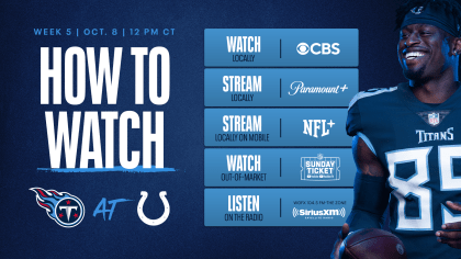 Tennessee Titans at Indianapolis Colts: How to Watch, Listen and