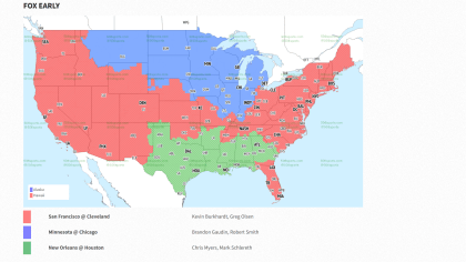 NFL coverage map Week 3: NFL TV map, broadcast info for Sunday's