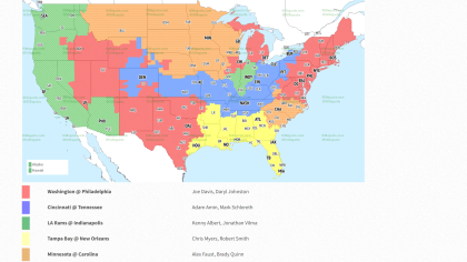 NFL Week 13 TV coverage maps