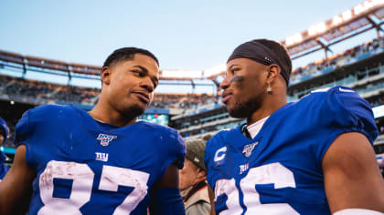 Saquon Barkley Wearing Sterling Shepard Shirt - Trends Bedding