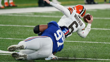 A Sunday Night Football player of the game ball is seen before an