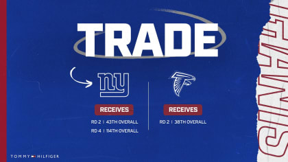 Giants trade down twice with Jets, Falcons in Round 2