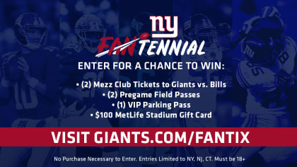 Enter for a chance to win Giants Fantennial Sweepstakes