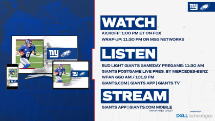 Eagles-Giants: Game time, channel, how to watch and stream Week 18