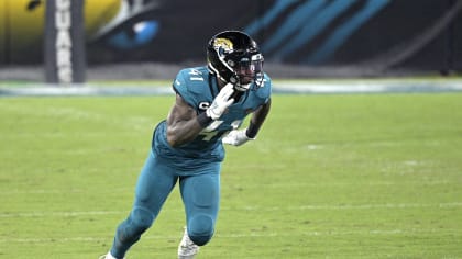 Jacksonville Jaguars defensive end Josh Allen (41) defends during the first  half of an NFL football game against the New England Patriots, Sunday, Jan.  2, 2022, in Foxborough, Mass. (AP Photo/Stew Milne