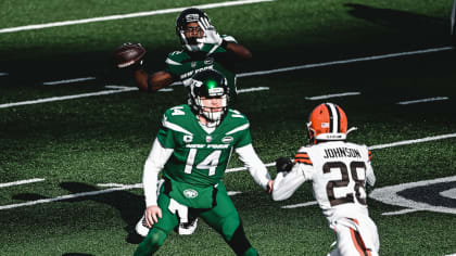 New York Jets' Jamison Crowder (82) is forced out of bounds during the  second half of an NFL football game against the Buffalo Bills Sunday, Sept.  8, 2019, in East Rutherford, N.J. (