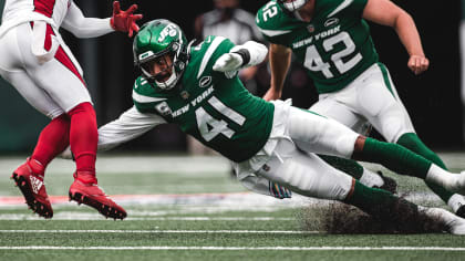 New York Jets safety Matthias Farley (41) lines up for a kickoff during an  NFL football game between the Indianapolis Colts and New York Jets, Sunday,  Sept. 27, 2020, in Indianapolis. (AP