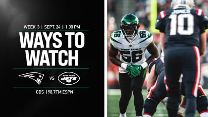 How to watch New York Jets vs. New England Patriots: NFL Week 3