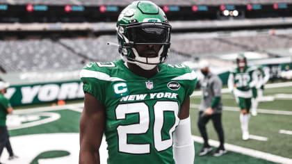 New York Jets free safety Marcus Maye (20) during the first half of an NFL  preseason football game Saturday, Aug 21. 2021, between the New York Jets  and Green Bay Packers in