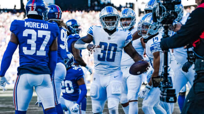 Lions rout Giants for third straight win; Jamaal Williams scores