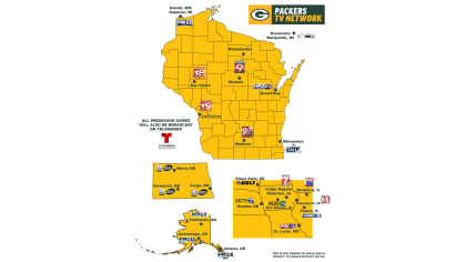 Packers preseason TV network map : r/GreenBayPackers