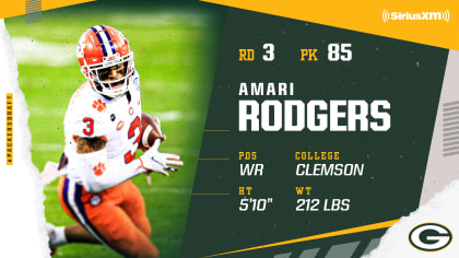 2021 NFL Draft: Packers select Clemson WR Amari Rodgers in the third round,  No. 85 overall