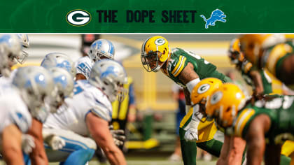 Dope Sheet: Packers host Lions in home opener on Monday Night Football