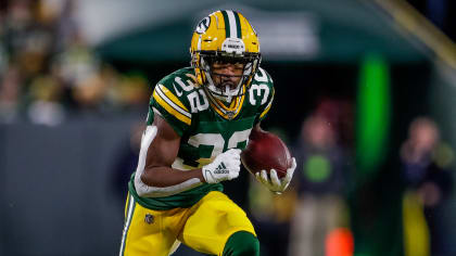 Green Bay Packers running back Tyler Ervin (32) before the game between the  Atlanta Falcons and the Green Bay Packers, Monday, Oct 5. 20, 2020, in Green  Bay, Wis. (AP Photo/Jeffrey Phelps