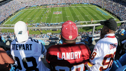 Carolina Panthers defensive end Everette Brown (91) walks off the