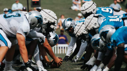 Carolina Panthers NFL helmets training camp