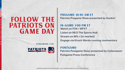 Broadcast Information: Patriots at Lions