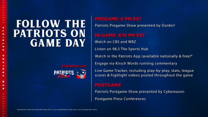 where can i watch the patriots game