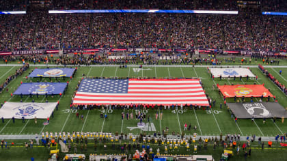 History of the Marine Corps Reserve Celebrated at Patriots Game