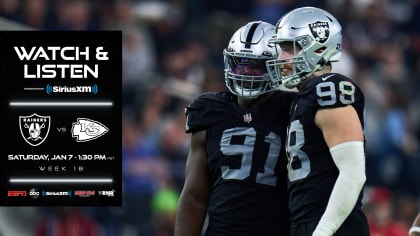 How to watch, listen and livestream Raiders vs. Chiefs