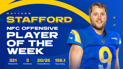 Rams quarterback Matthew Stafford named Week 1 NFC Offensive