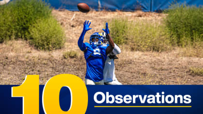 Los Angeles Rams wide receiver Tutu Atwell runs a play during an NFL  football practice Tuesday, June 8, 2021, in Thousand Oaks, Calif. (AP  Photo/Mark J. Terrill Stock Photo - Alamy