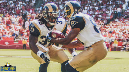 London Fletcher celebrates in 2000 as a Rams player