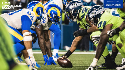 December 08, 2019 Los Angeles Rams head coach Sean McVay celebrates after  the Rams score a touchdown during the NFL game between the Los Angeles Rams  and the Seattle Seahawks at the