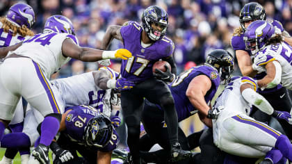 Le'Veon Bell of the Baltimore Ravens scores a fourth quarter