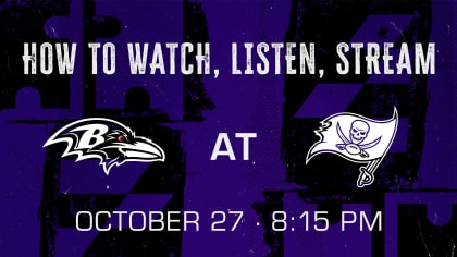 How to watch, listen and live stream Tampa Bay Buccaneers vs. Baltimore  Ravens Week 8 2022 - Thursday Night Football on Prime Video